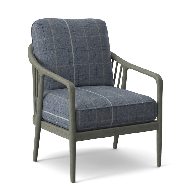 Guinevere Armchair, Lapis Plaid; 0126-63, Sea Glass