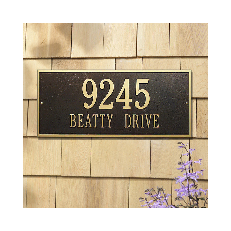 Hartford 2-Line Wall Address Plaque, Antique Copper, Yes