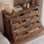 Commode moderne à 8 tiroirs avec poignées carrées noires, vaste commode de rangement pour la chambre à coucher et le salon, meuble télé, rangement multi-tiroirs