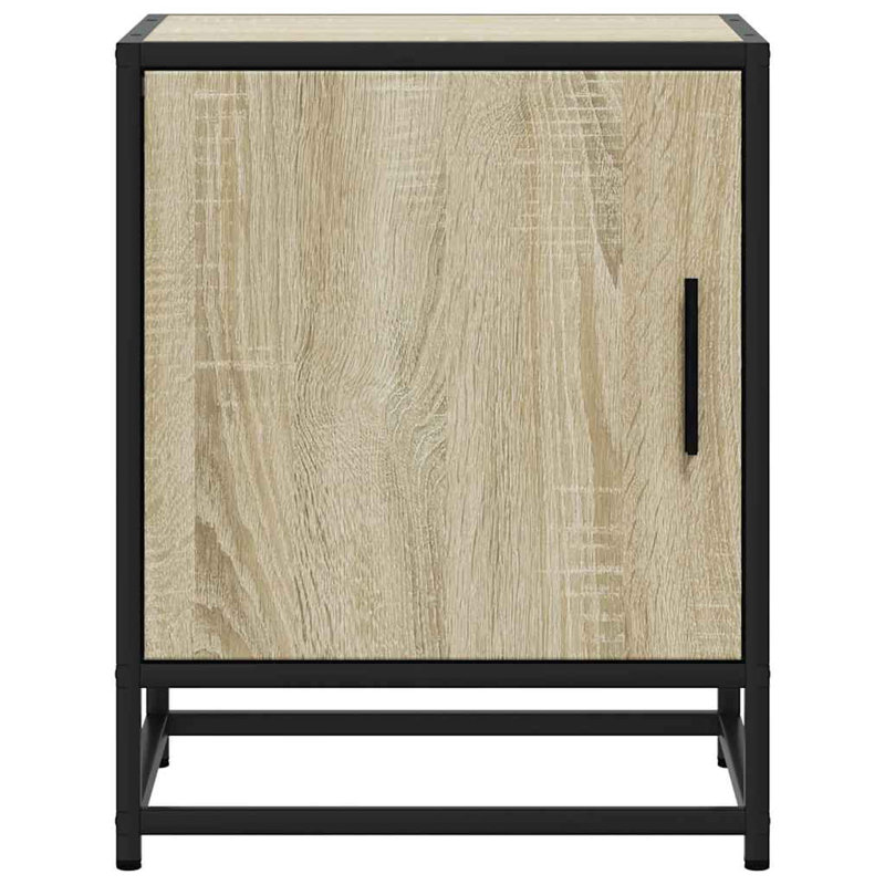 40cm W Metal Bedside Table, Sonoma Oak