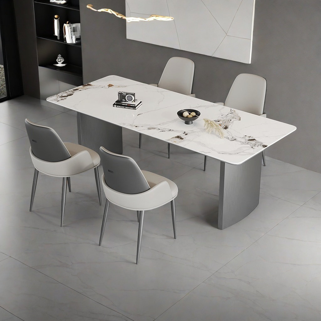 LJIA home Gray Steel Base Solid Wood Rock Dining and Chairs | Wayfair