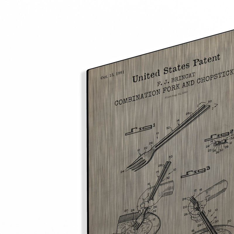 «Chopsticks Blueprint Brevet Parchment» par Patents, H 16 po x l 12 po