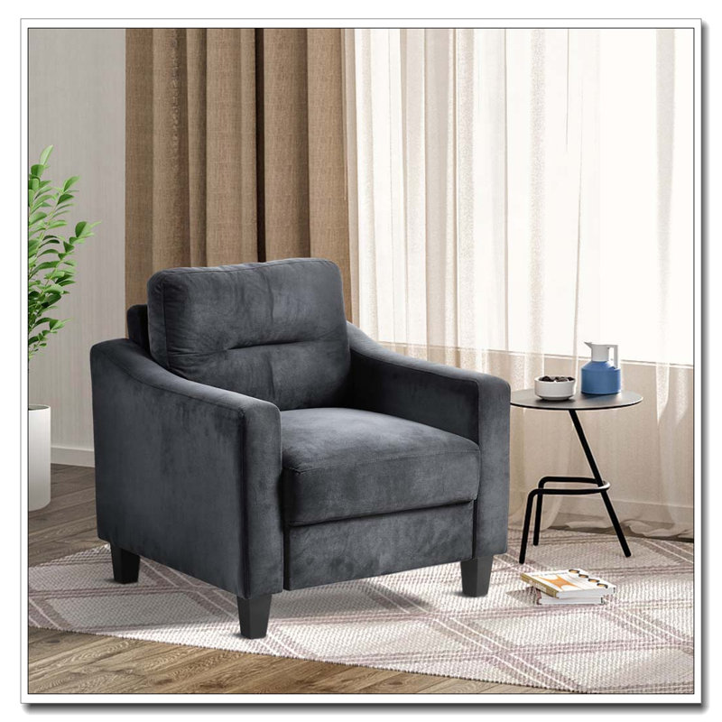 Fauteuil d'appoint en velours, Noir