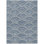 10' X 14' Denim Blue Navy Blue And Ivory Geometric Washable Indoor Outdoor Area Rug