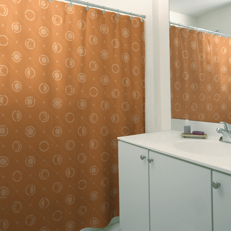 Rideau de douche à phases simples classic moon Noira Gothard, Orange foncé