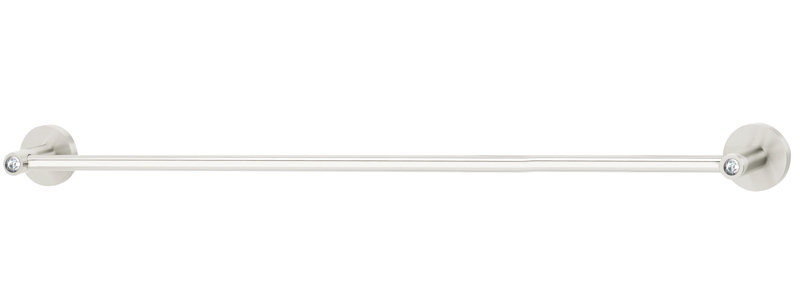 Barre à serviettes murale en cristal Swarovski, Nickel satiné, H 2 po x L 19,38 po x P 2,38 po