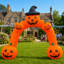 Arche gonflable d'Halloween de 3 mètres avec lumière DEL intégrée, arche citrouille gonflable pour la décoration de jardin d'Halloween