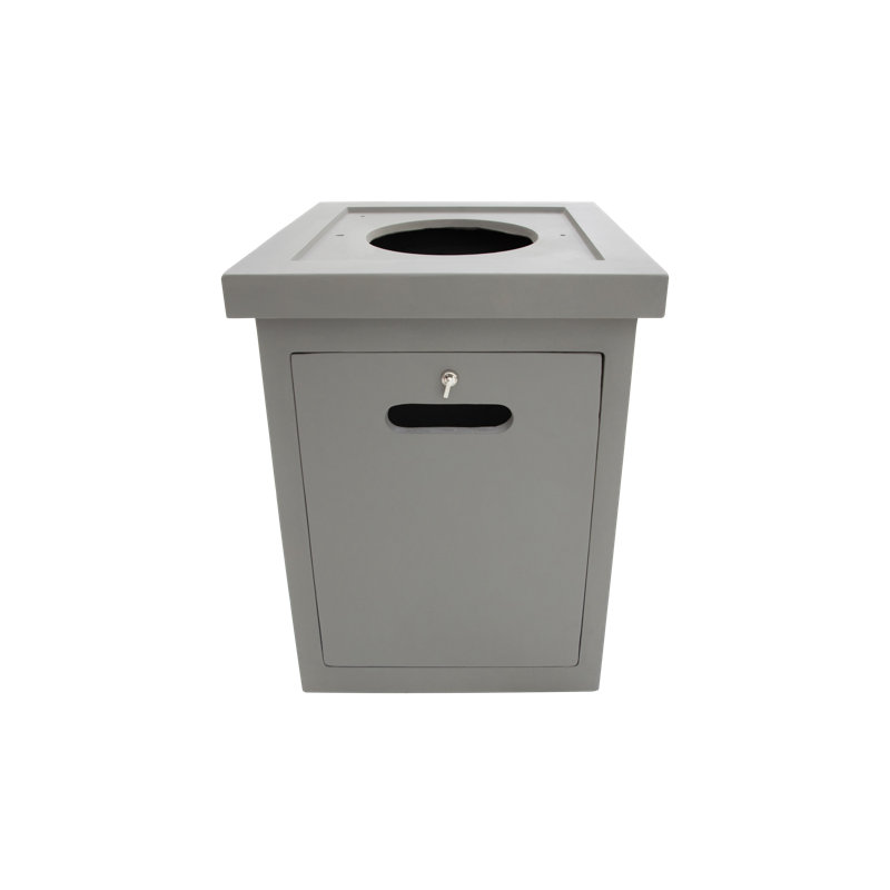 Rockland 27" Square Fire Bowl with Pedestal Base, Light Gray, Natural Gas
