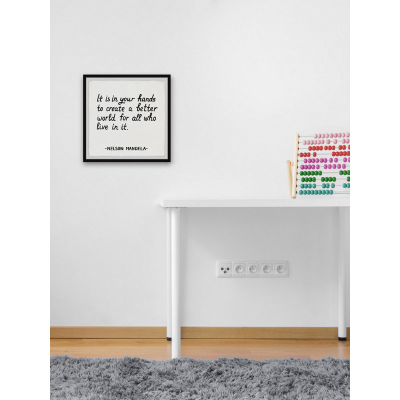 «Frizzell Create a Better World», reproduction encadrée, H 18 po x l 18 po x 1,5 po