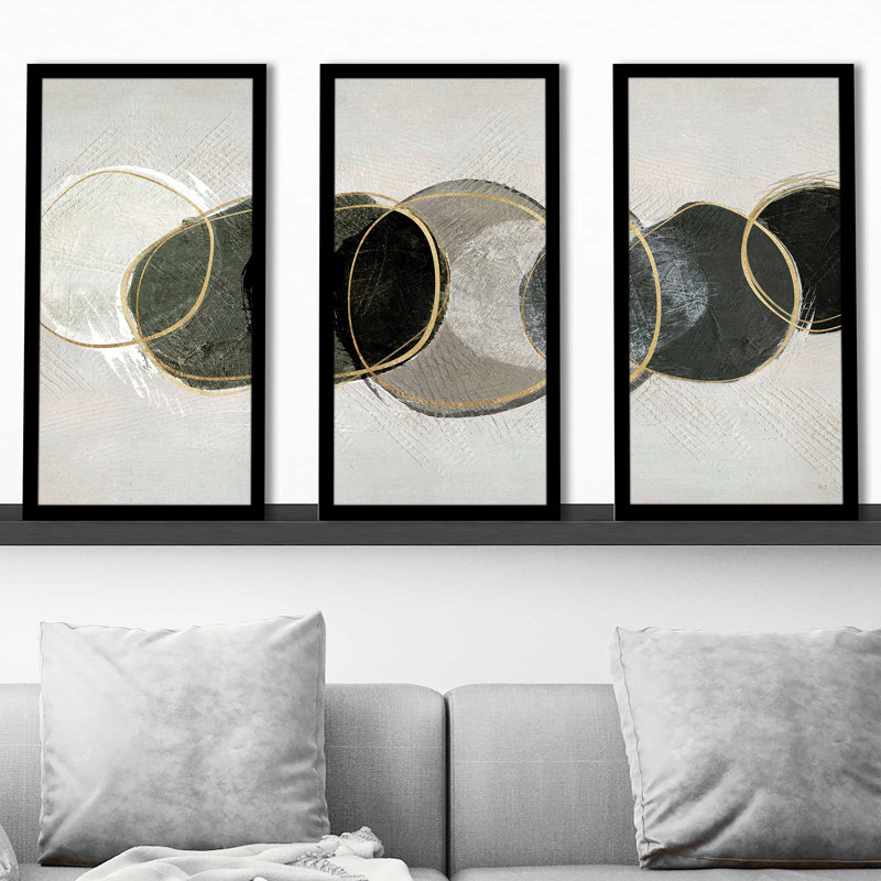 River Rock par Susan Jill - reproduction de cadre photo simple 3 pièces, H 25,5 po x l 40,5 po x P 1 po