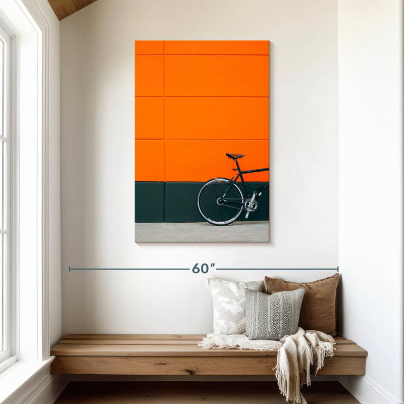 Mehar Bicycle On Orange, 45" H x 30" W