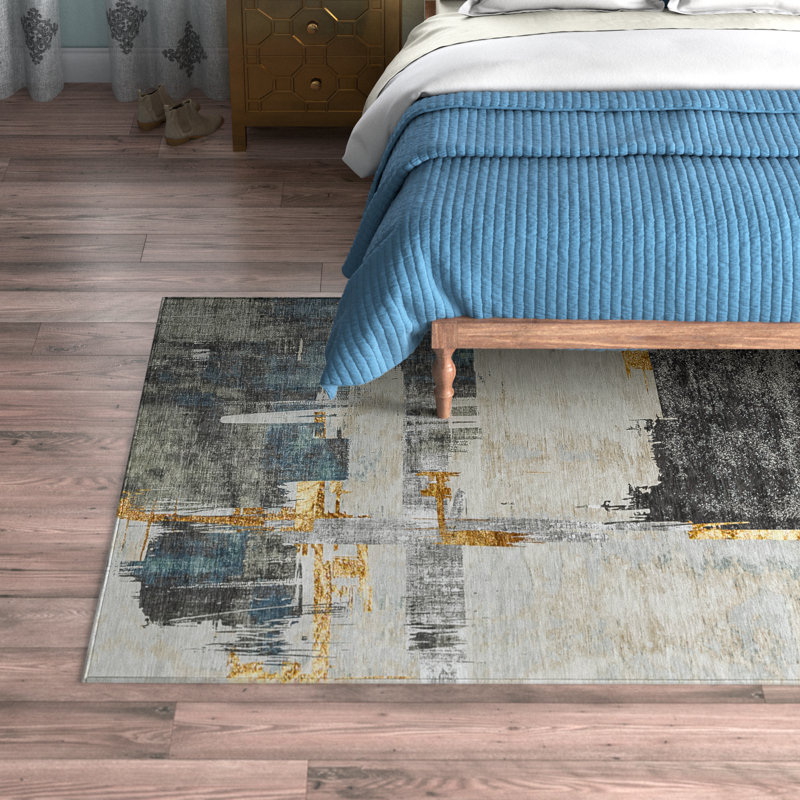 Tapis intérieur / extérieur Malani avec envers antidérapant, Rectangle 5 pi x 7 pi 6 po