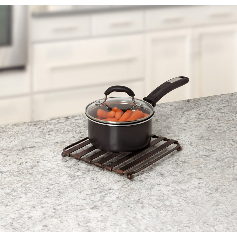 Dessous-de-plat en acier inoxydable Petula, Bronze huilé