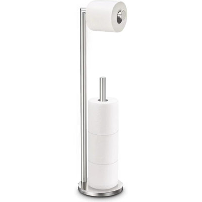 Porte-papier hygiénique, porte-papier hygiénique en nickel brossé, porte-papier hygiénique sur pied, rangement pour papier hygiénique