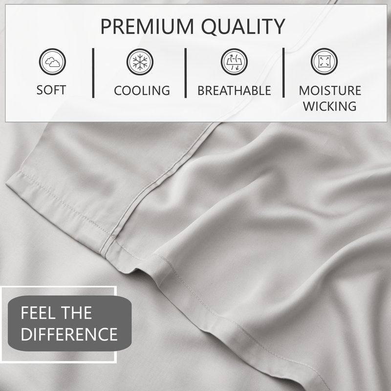 California King Gray Organic Cotton Bamboo Sheet Set