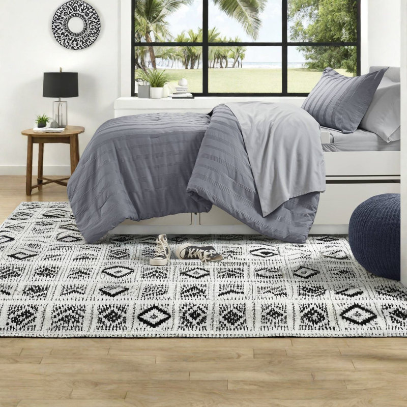 Comfortable Grey Bedding Sets, Polyester Twin/twin Xl, Modern Style For Dorms