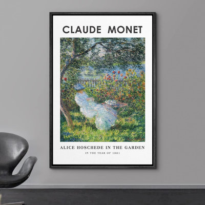Classical Artwork " Alice Hoschede in Garden " by Claude Monet Print