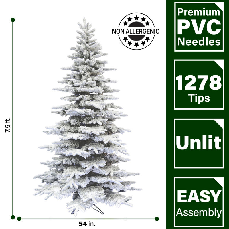 7.5 ft Flocked Pine Valley Artificial Christmas Tree
