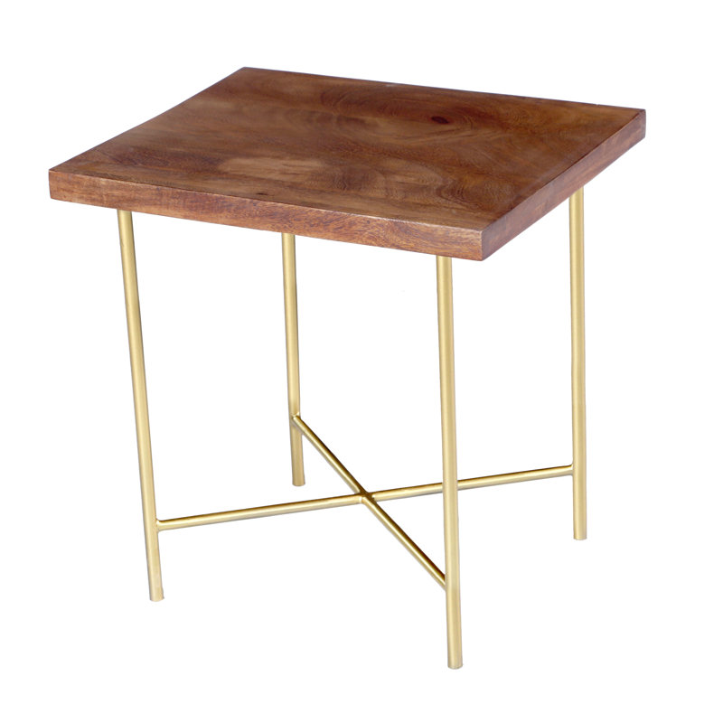 Miser Cross Legs End Table, Walnut
