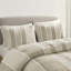 Édredon pour lit double / grand taupe 3 pièces - 100% coton, décoration rayée, rembourrage, garniture, chaud visible, leurre lavable à la machine