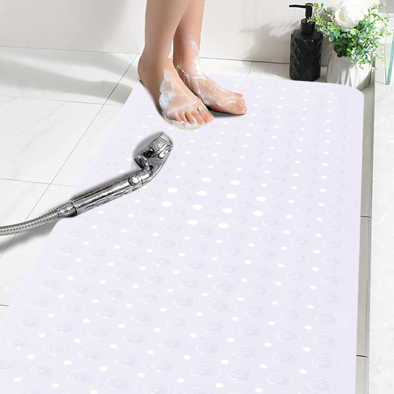 Keesha Plastic / Acrylic Non-Slip Bath Mat, 38cm Width X 70cm Length, White
