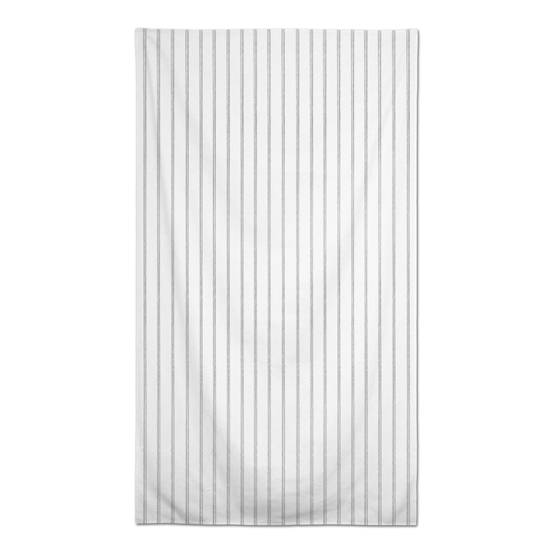 Nappe rayée en polyester, gris, L 102 po x l 58 po