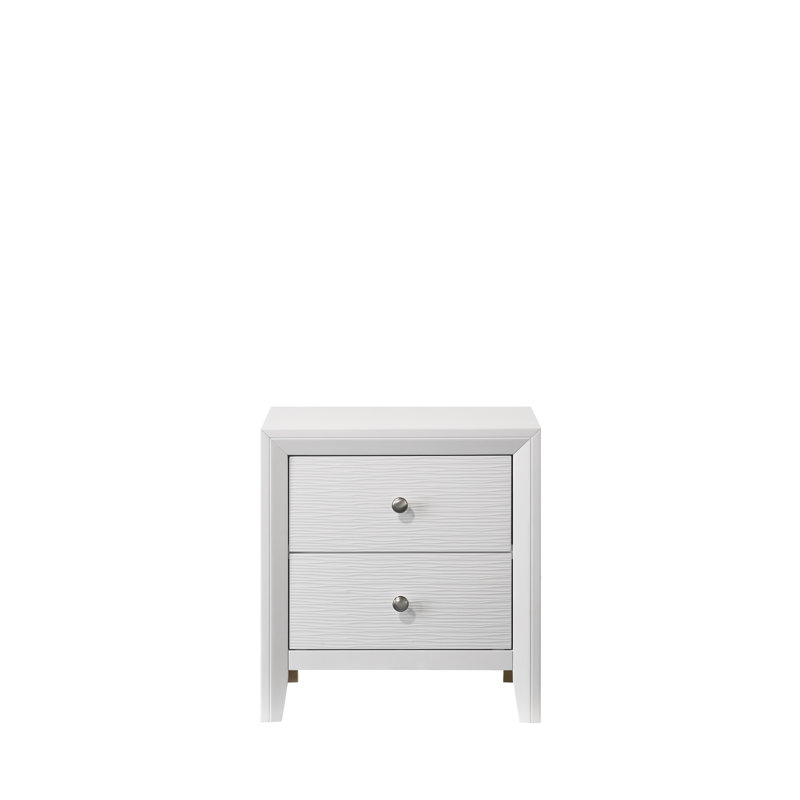 Table de bout à 2 tiroirs Contemporary, Blanc