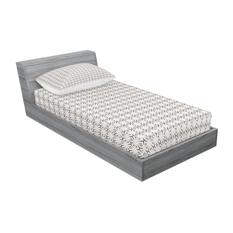 Microfiber Geometric Sheet Set, Twin Sheet Set with Fitted Sheet