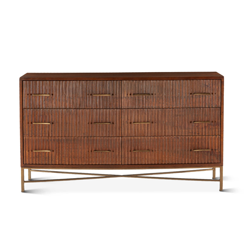 Manhattan Retro Mid Century Acacia Wood Dresser