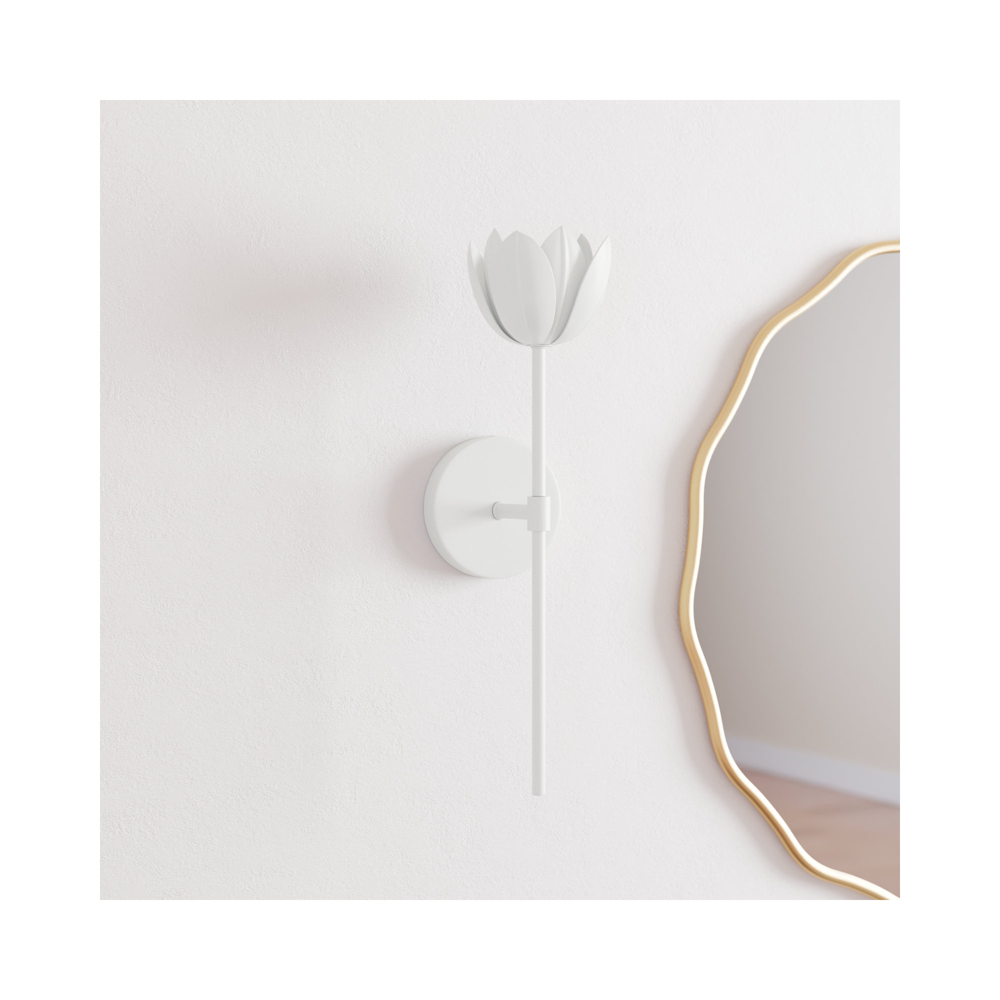 Dario 1-Light Dimmable LED Armed Sconce, White