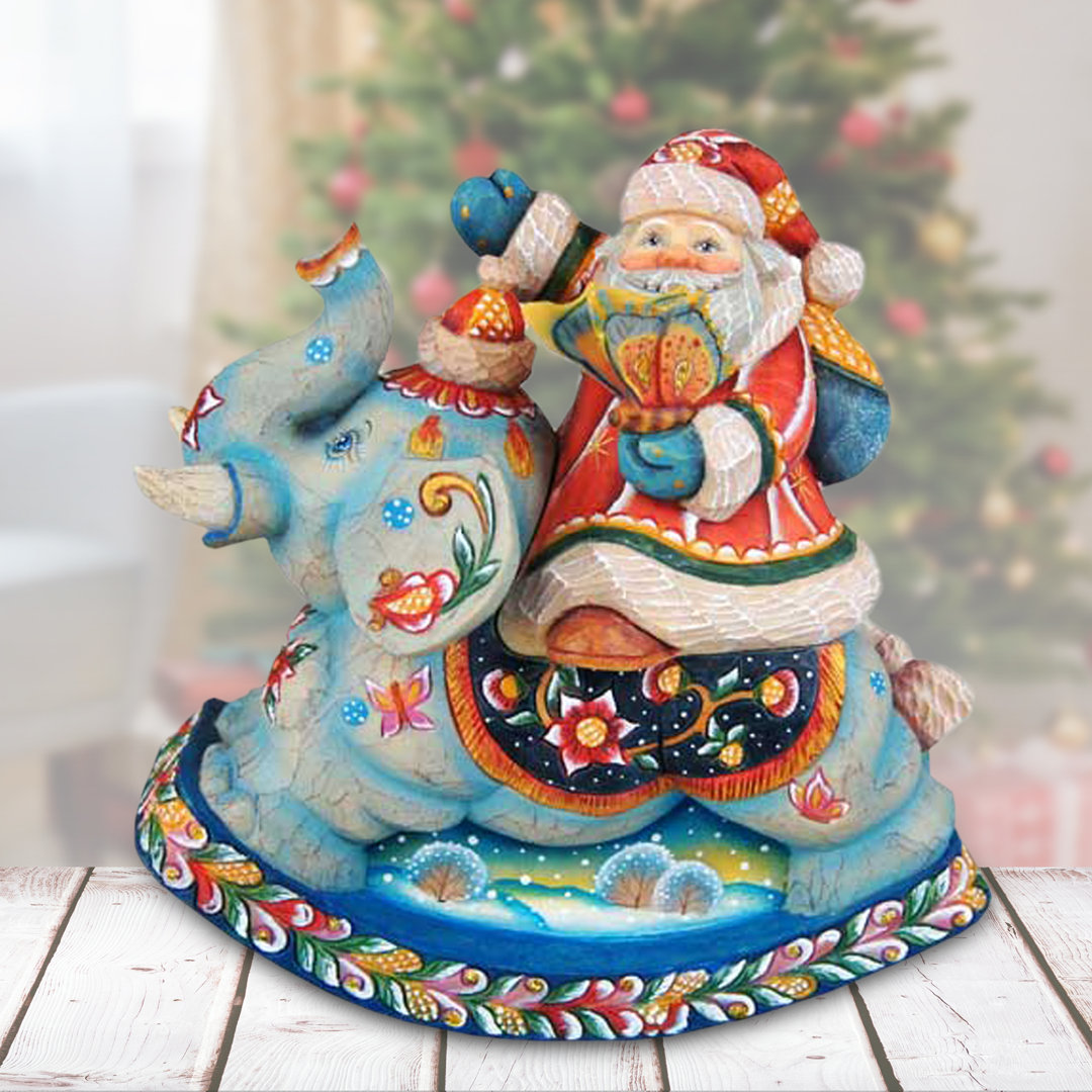 Santa on Elephant Box Derevo Collection The Holiday Aisle®