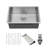 26" L x 18" W Undermount Stainless Steel Kitchen Sink With Accessories