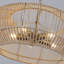 Lustre en rotin 5 lumières tissé à la main avec panier