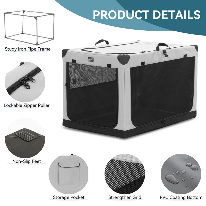 Cage pour chien réglable Tucker Murphy Pet ™, Petit (H 19,09 po x l 29,92 po x P 19,69 po)