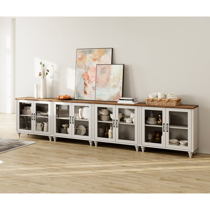 Buffet Corretta 135,4 po, Blanc / Brun