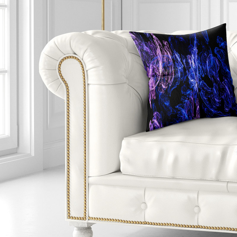  Coussin de bureau abstrait fractal, 16 po x 1 po, Carré