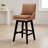 Zahara Neri Genuine Leather Swivel Counter & Bar Stool-129862410-117480005