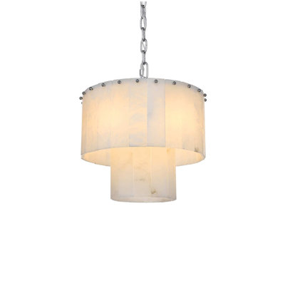 Intisar 16 inch Alabaster Chandelier in Chrome