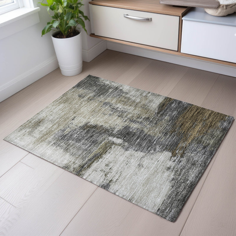 Premium Machine Washable Natoma AMF1068 Modern Rug, Rectangle 1'8" x 2'6"