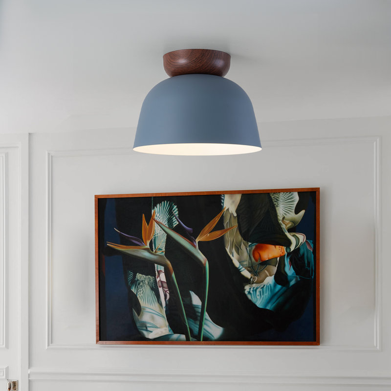 Semi Flush Mount, Blue, Brown