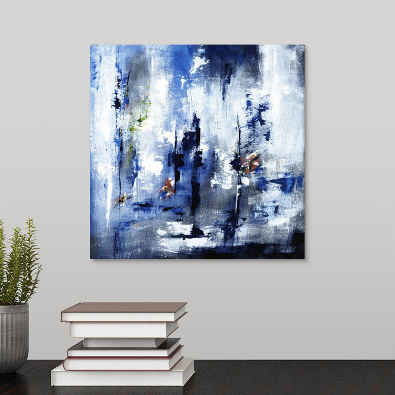 « blue magic », peinture sur toile, Toile tendue, H 12 po x l 12 po x P 1,25 po