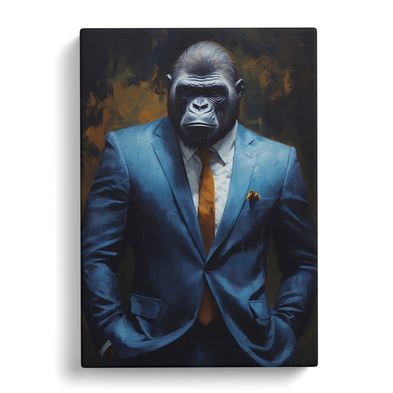 Gorilla In A Suit - No Frame Print, 60cm H x 40cm W x 3cm D