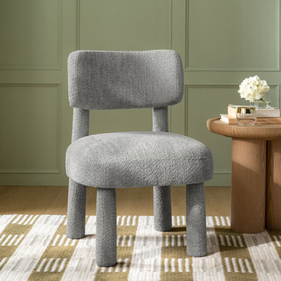 Cherry 23" Modern Fully Upholstered Dining Chair with Solid Wood Leg