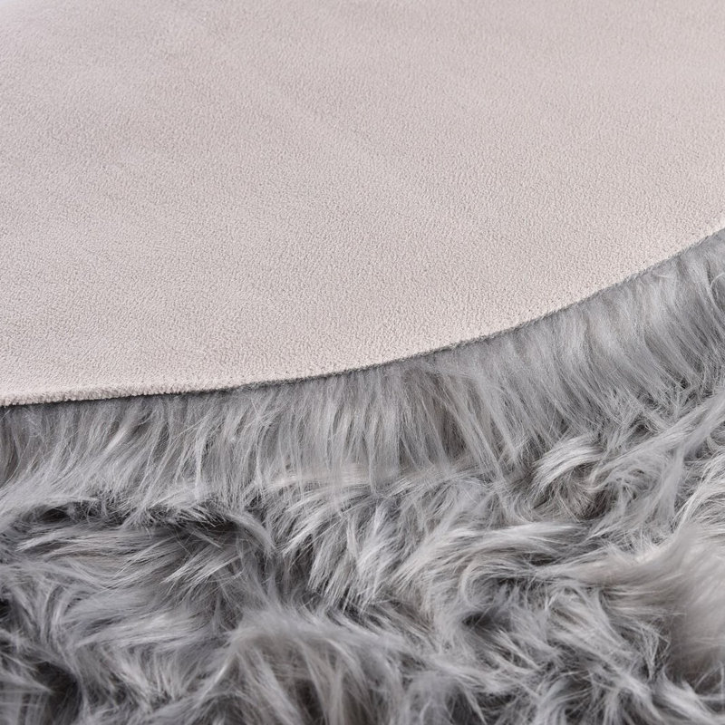 Kawena Faux Sheepskin Indoor Rug, Round 5'