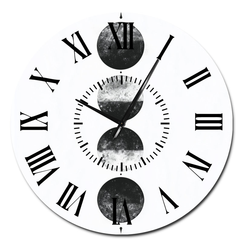 Phase de la Lune Simplicité - Horloge murale céleste en métal silencieux, Surdimensionné