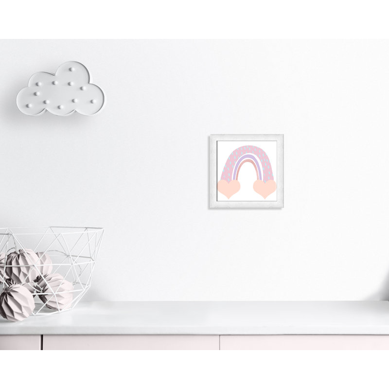 Arc-en-ciel 1, H 14 po x l 14 po x P 0,63 po, Encadré plat à grain de bois blanc