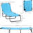 Sky Blue Beach Chair - 5-Level Reclining, Steel Construction, Foldable For Yard, Patio, Outdoor Sun Tanning Chaise Lounge With 5 Reclining Settings Folding, Frame, Beach, Patio