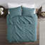 3 pièces de courtepointe sarcelle très grand / très grand réversible en microfibre avec microfibre de luxe-128685043-128685041