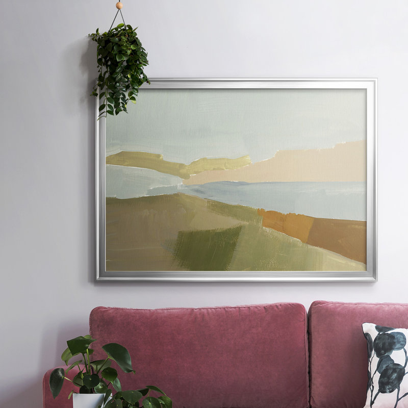 Toile tendue avec châssis Stacked Landscape III, H 14 po x l 20 po x P 1,5 po, Argent