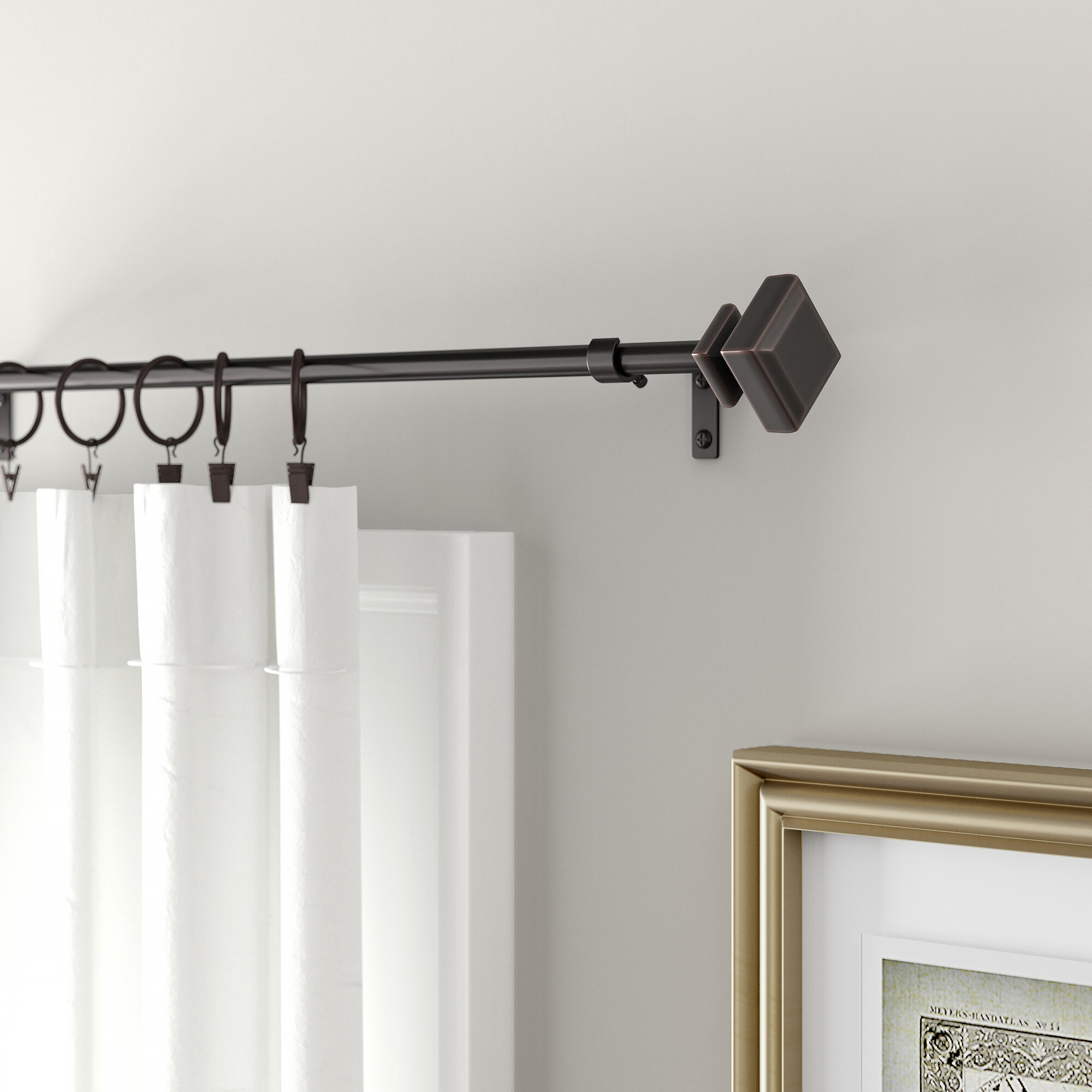 Carlyne Steel Adjustable Single Curtain Rod